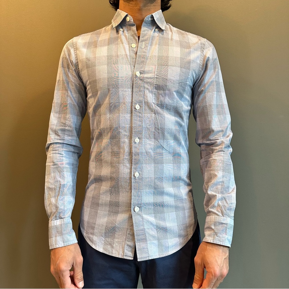 Bonobos Light Blue Plaid Button Down Shirt